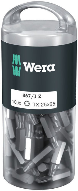 WERA large pack of bits 867/1 Z 1/4 ″ T 25 Length 25 mm ( 4000822273 )