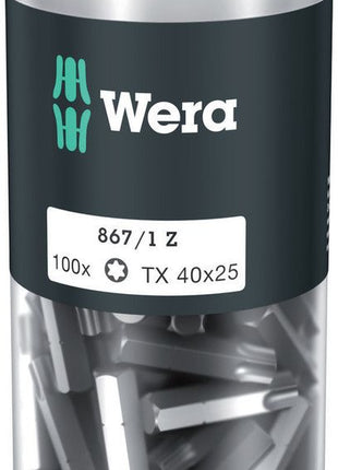 WERA duże opakowanie bitów 867/1 Z 1/4 ″ T 40 Długość 25 mm ( 4000822274 )