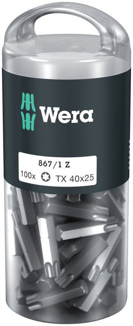 WERA large pack of bits 867/1 Z 1/4 ″ T 40 Length 25 mm ( 4000822274 )