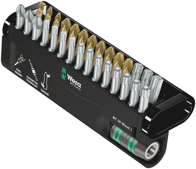 WERA Bit-Check 30 Wood 1 Set di punte da 30 pezzi ( 4000829033 )