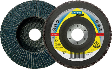 Disque dentelé KLINGSPOR SMT 926 Spécial Ø 115 mm grain 80 courbé 6° (8000352214)