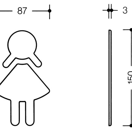 HEWI Symbol Frau 801.91.020 Polyamid Farb-Nr. 97 ( 3000206417 )