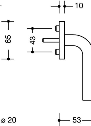 Poignée de fenêtre HEWI 111FG.6 35mm plastique 99 blanc pur ( 3000205825 )