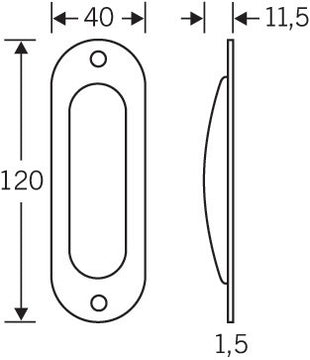 Coque de porte coulissante FSB 42 4212 aluminium F1 / ovale naturel ( 3000252544 )