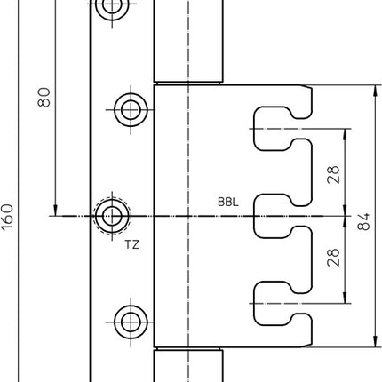 Bisagra para objetos SIMONSWERK VARIANT VX 7939/160 acero inoxidable cepillado mate 200 kg ( 3000255460 )