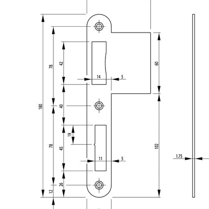 BKS Lappenschließblech B 9000 Edelstahl abgerundet ( 3321024013 )