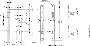 Cerradura de embutir para puerta de habitación BKS 0515 PZ 24/60/72/8 mm DIN derecha (3322024020)