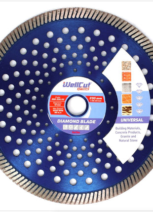 WellCut Diamond Blade Diamant Trennscheibe 230 x 22,2 mm Universal Turbo ( 888 230 / 22 ) - Toolbrothers