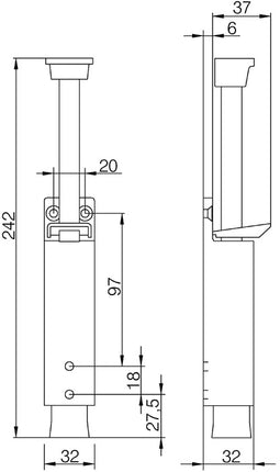 Uchwyt drzwi DENI 3837 0060 22 Odlew cynkowy, malowany na kolor srebrny ( 3000251206 )