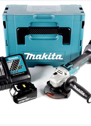 Makita DGA 456 RMJ Akku Winkelschleifer 18 V 115mm Brushless + 2x Akku 4,0Ah + Ladegerät + Makpac - Toolbrothers