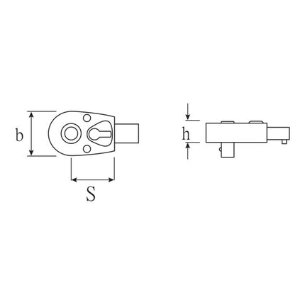 STAHLWILLE Einsteck-Hebel-Umschaltknarre 725QR/ 5 3/8 ″ 9 x 12 mm ( 4000826589 )
