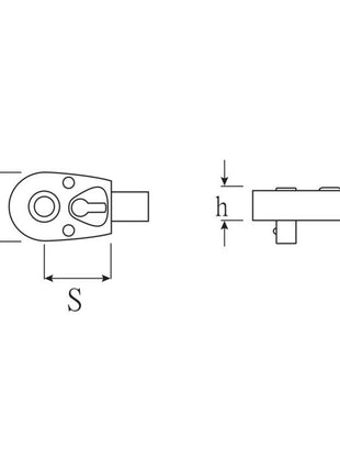 STAHLWILLE cliquet réversible à levier d'insertion 725QR/10 1/2″ 9 x 12 mm (4000826590)