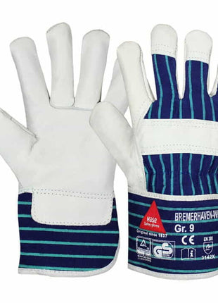 HASE Guantes Bremerhaven invierno Talla 10 natural/azul (4000371053)