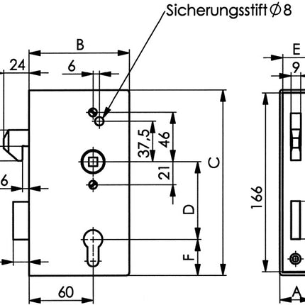 AMF Schiebetorschlosskasten 140S DIN links / rechts ( 3000251258 )