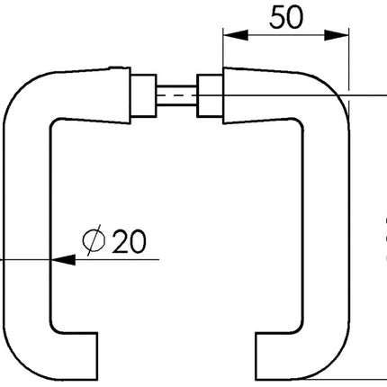 AMF Türdrückerlochteil 475L Leichtmetall F1 / silberfarbig ( 3311021033 )
