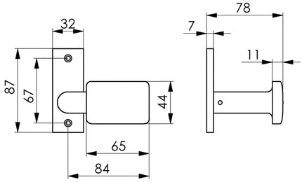 AMF Türknopf 485 Leichmetall F1 / silberfarbig ( 3311121002 )