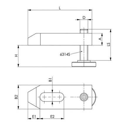 AMF Fer de serrage no. 6314V pour rainure à T 12 + 14 mm ( 4000603022 )