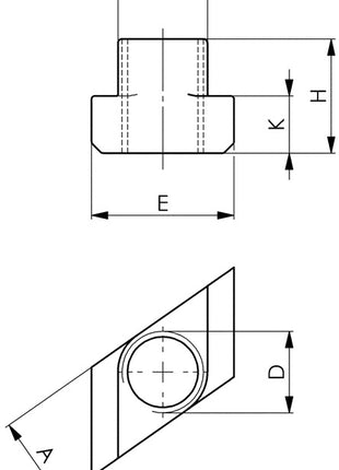 AMF Tuerca ranurada en T N° 510 Ranura en T 18 mm M16 (4000833219)