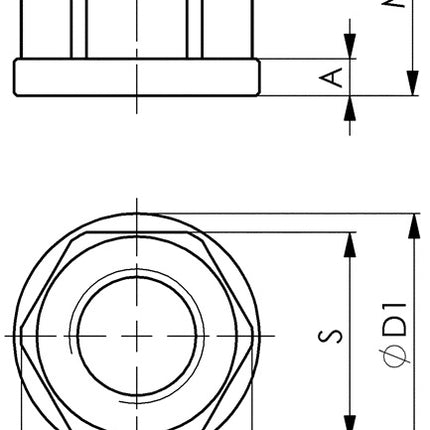 AMF Tuerca hexagonal DIN 6331 M24 Anchura entre planos 36 mm ( 4000833418 )
