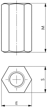 Tuerca de prolongación AMF nº 6334 M12 ancho entre planos 19 mm ( 4000833425 )