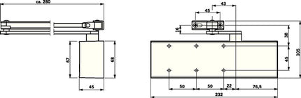 DORMAKABA TS 72 chiudiporta a forbice bianco 9016 IT 2-4 ( 3000207430 )