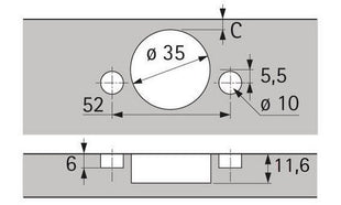 HETTICH Weitwinkelscharnier Sensys 8657i mit integrierter Dämpfung THS 55 ( 8000612699 )