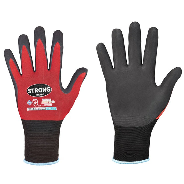 GUANTES STRONGHAND PRECISOR talla 8 rojo/negro ( 8000549462 )