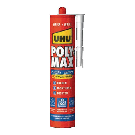 Adhesivo y sellador UHU POLY MAX 10 SEK POTENCIA INMEDIATA blanco (4000353409)