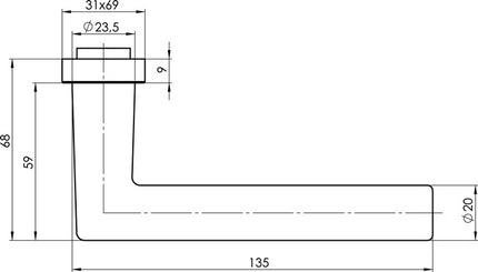 OGRO fire protection handle hole part 8906 ALU FS 9mm aluminium F1 ( 3000267022 )