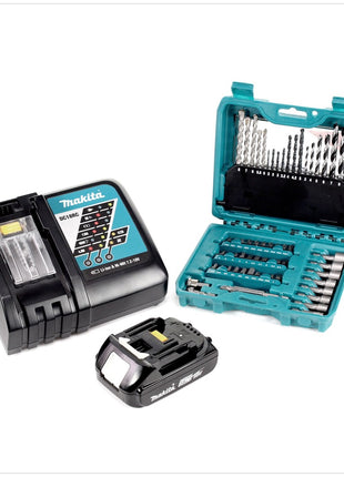 Makita DHP 453 RA1J Akku Schlagbohrschrauber 18 V 42 Nm + 1x Akku 2,0 Ah + Ladegerät + 60 tlg. Bit Bohrer Set + Makpac - Toolbrothers