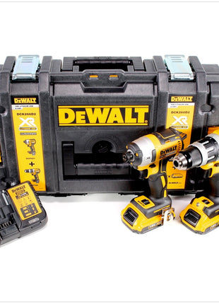 DeWalt DCK 266 D2 Set Akku Schlagschrauber + Akku Schlagbohrschrauber 18 V + 2,0 Ah Akkus + Ladegerät - Toolbrothers