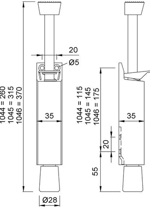 KWS Türfeststeller 1044.02 Aluminium silberfarbig lackiert ( 3000255909 )