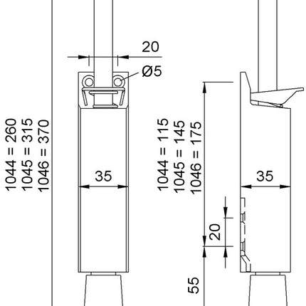 Uchwyt drzwiowy KWS 1045.02 Aluminiowy lakierowany na srebrno ( 3000255910 )