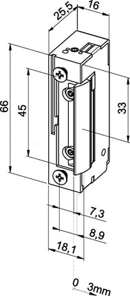 Gâche électrique ASSA ABLOY 118 Protection incendie 10-24 V AC/DC ( 3000255039 )