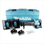 Makita DJR 360 PTJ Scie récipro sans fil 2x 18 V avec boîtier + 2x Batteries BL 1850 5,0 Ah + Double Chargeur