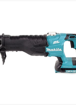 Makita DJR 360 PTJ Scie récipro sans fil 2x 18 V avec boîtier + 2x Batteries BL 1850 5,0 Ah + Double Chargeur