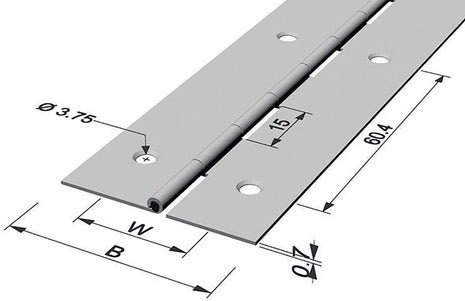 Zawias drążkowy PG Szerokość zawiasu otwartego 32 mm Grubość materiału 0,7 mm ( 3000272006 )