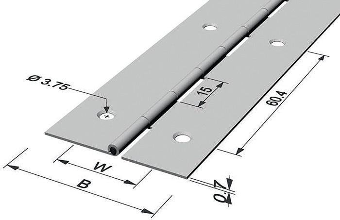PG Stangenscharnier Scharnierbreite offen 32 mm Materialstärke 0,7 mm ( 3000272201 )