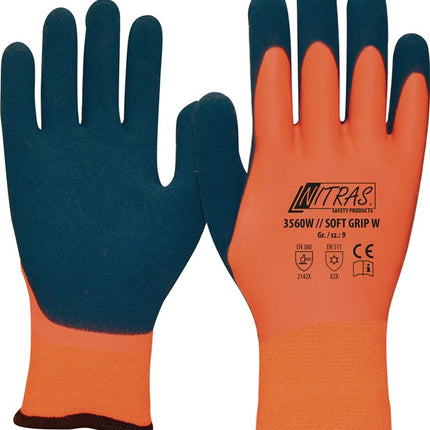 Gants de protection anti-froid NITRAS SOFT GRIP W taille 8 orange/bleu foncé ( 8000235056 )