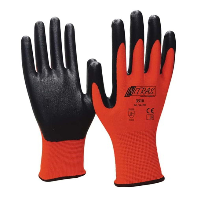 Guantes NITRAS espuma de nitrilo talla 8 rojo/negro ( 4000371244 )