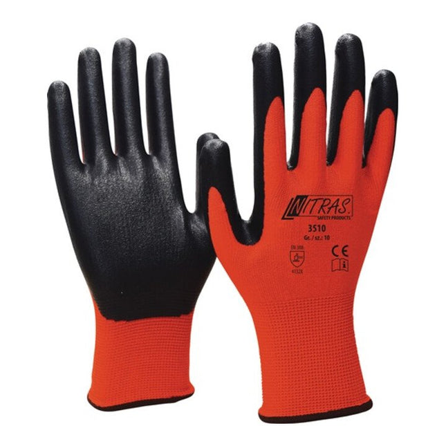 Guantes NITRAS espuma de nitrilo talla 10 rojo/negro ( 4000371246 )