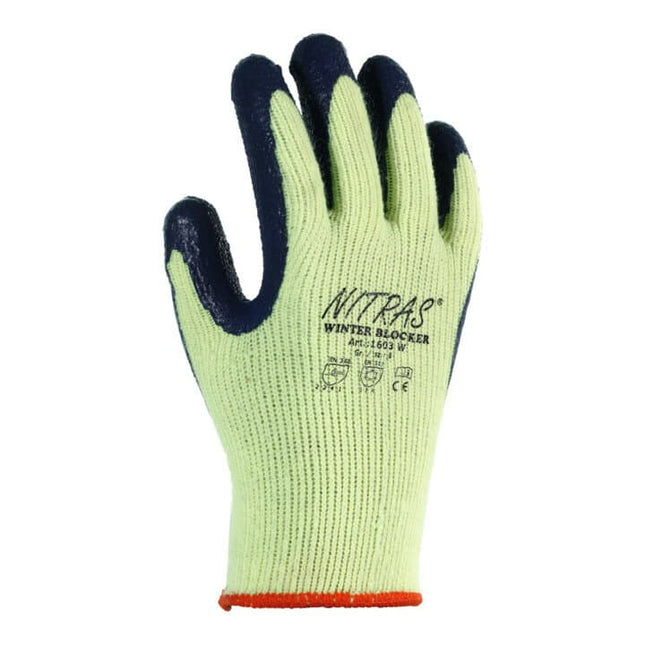 Guantes de protección contra el frío NITRAS Winter Blocker talla 10 amarillo neón/azul ( 4000371551 )