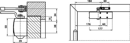 GEZE door closer TS 3000 V standard installation hinge side ( 3000255081 )