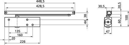 GEZE door closer TS 3000 V standard installation hinge side ( 3000255081 )