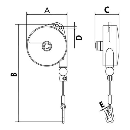 PLANETA Dispositif de rappel à ressort TCN 9313 capacité de charge 2-3 kg ( 9000444002 )