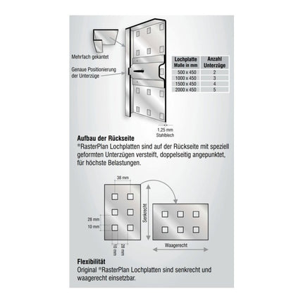 RASTERPLAN Plaque perforée L450xL1000mm ( 9000428175 )