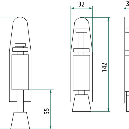 INTERSTEEL door holder 0035.4440 matt stainless steel ( 3000210971 )