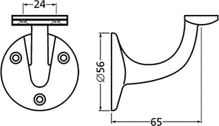 HERMETA Handlaufträger 3502 Aluminium silberfarbig eloxiert ( 3000283290 )