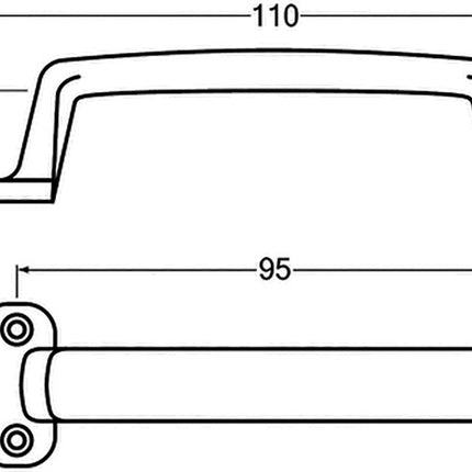 Maniglia HERMETA Sporgenza 22 mm Lunghezza 110 mm Larghezza 36 mm ( 3000283303 )