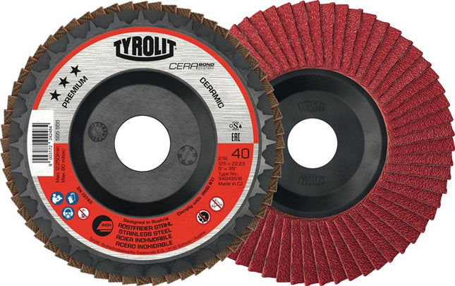 TYROLIT disco de láminas CERABOND Ø 125 mm tamaño de grano 60 plano ( 4000845247 )